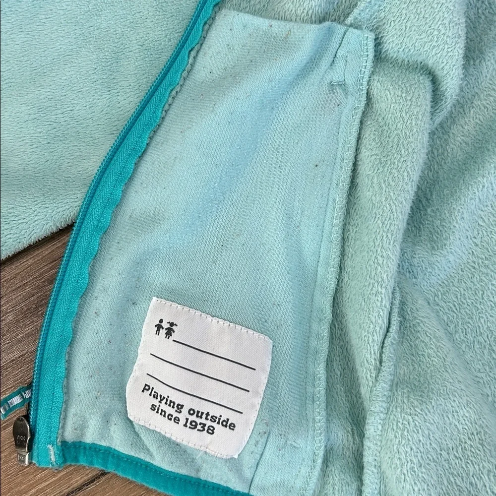 Columbia Light Blue/Turquoise Zip Fleece Jacket Girls XS 6/6X